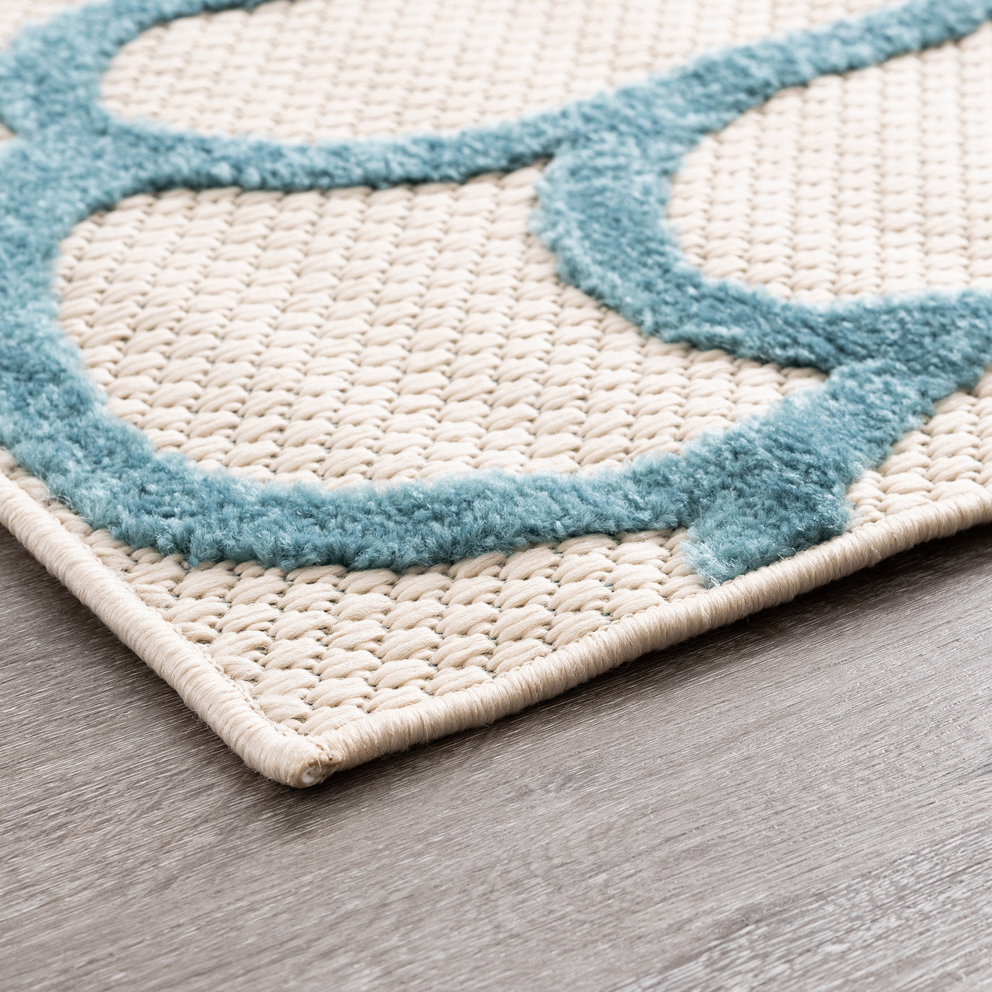 Oasis Modern Floral Gold and Orange Polypropylene Indoor Outdoor Area Rug, 7'x9' Rectangle