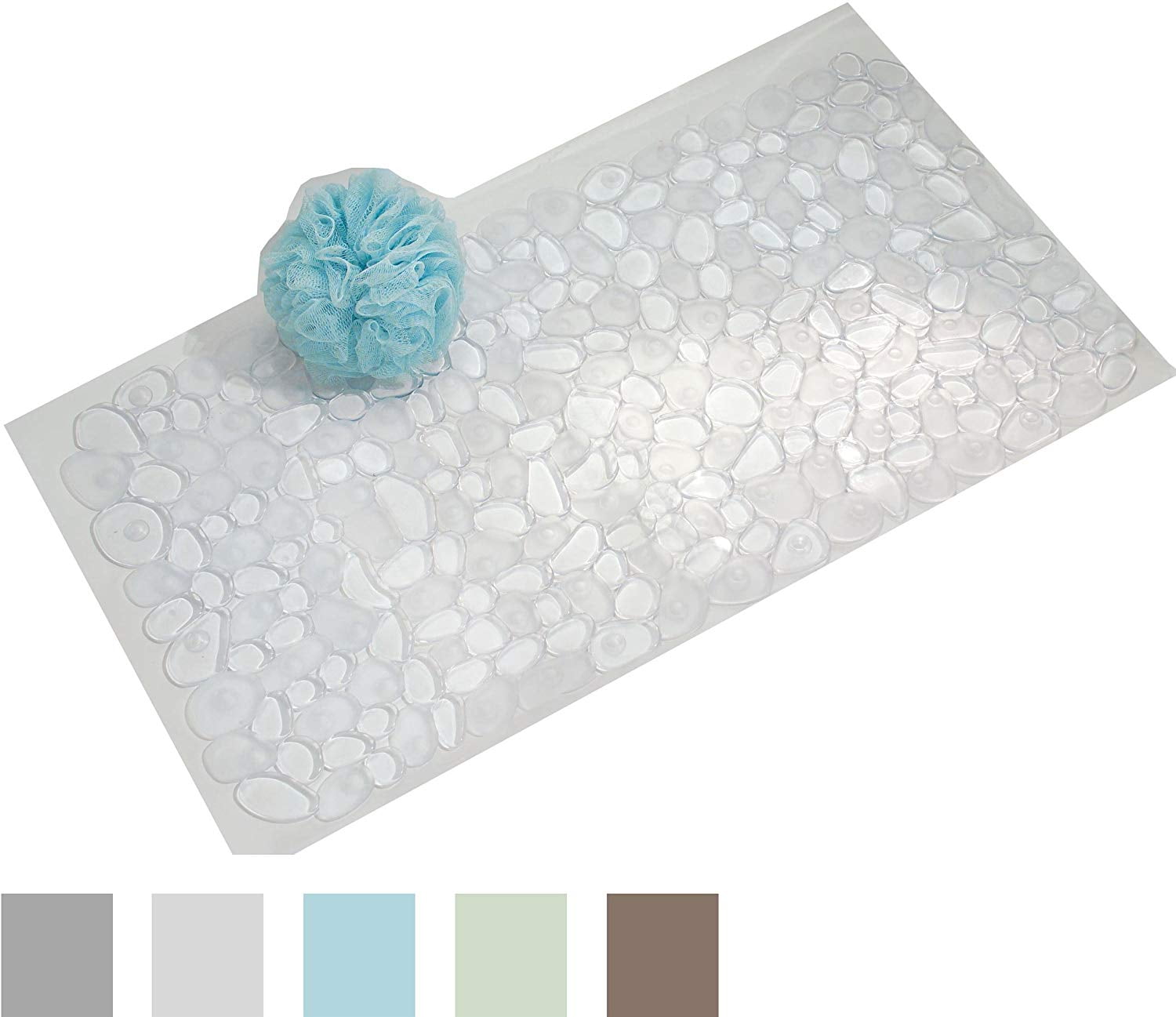 InterDesign Pebblz Non Slip Suction Bath Mat Mat for Shower or Tub