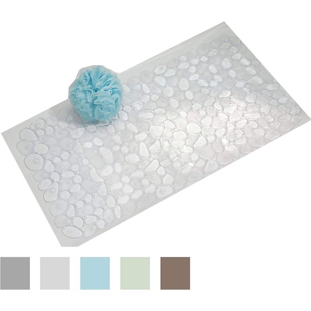 InterDesign Pebblz Non Slip Suction Bath Mat Mat for Shower or Tub