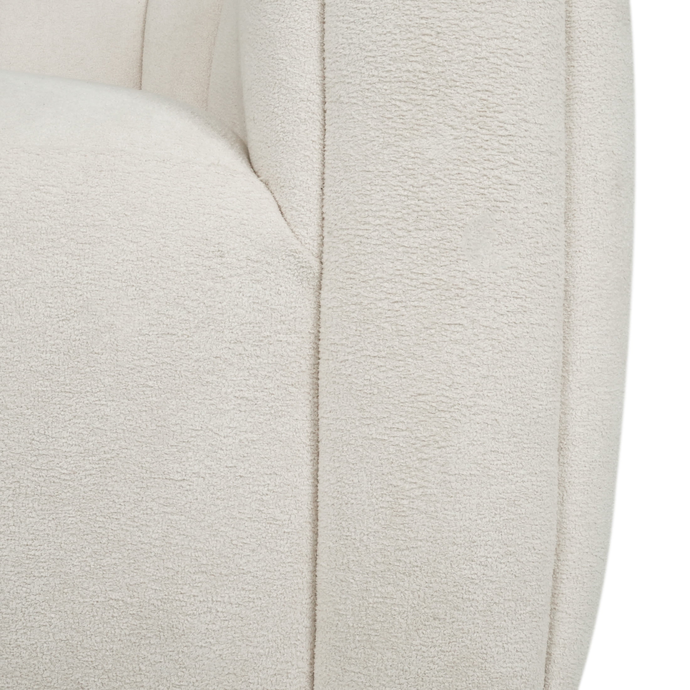 Noble House Smith  Textured Boucle White Modern Swivel Club Chair