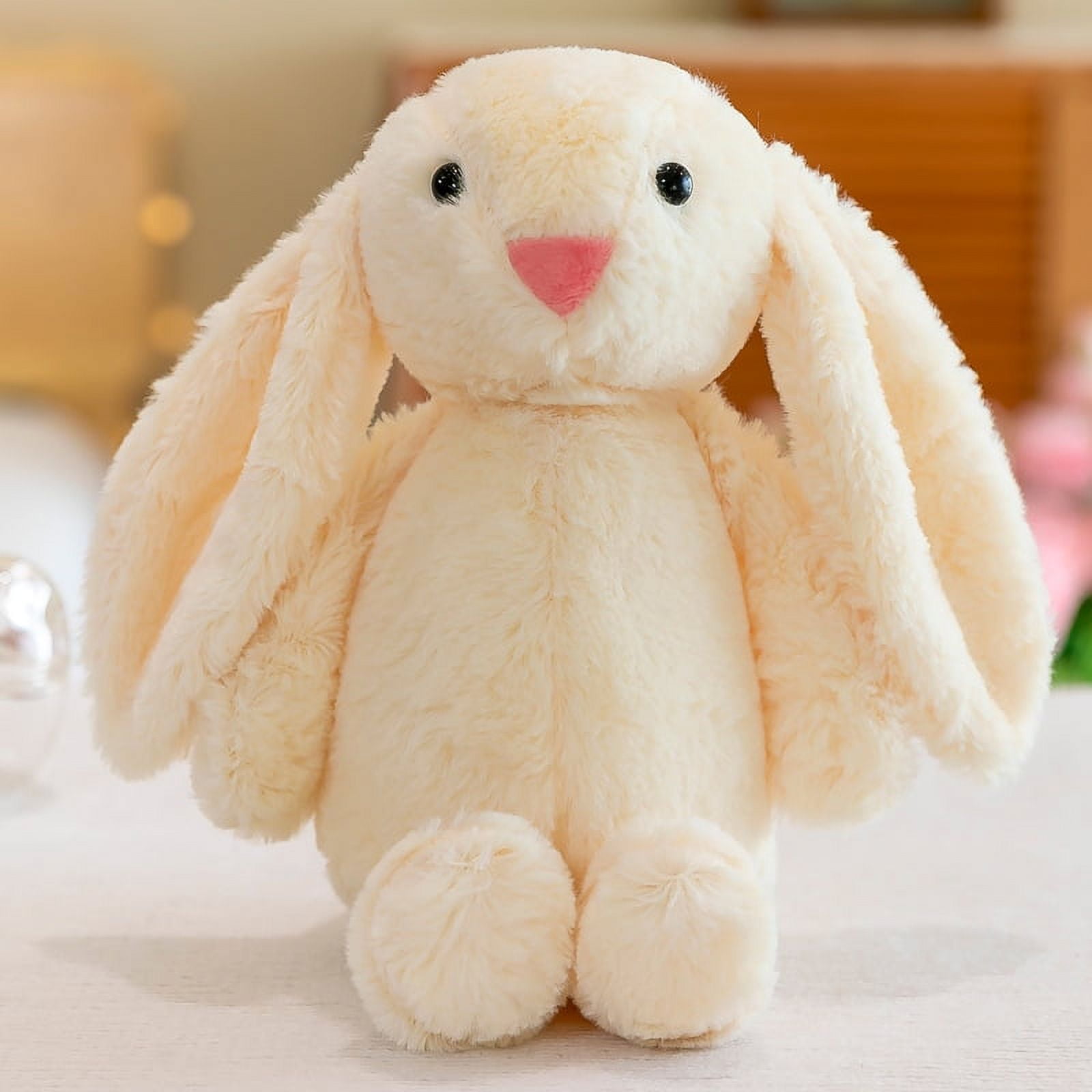 Bunny Stuffed Animal, 11.02Inches Bunny Plush, Super Fluffy Stuffed Rabbit with Long Ears, Cute Bunny Plushie Toy (Beige)