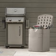 thumbnail image 3 of Rubbermaid 19 Gallon Small Vertical Outdoor Patio Storage Deck Box, Sandstone, 3 of 5