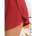 thumbnail image 5 of DARING DIVA Women's Rib Knit Short Sleeve Side Slits Pajama Sets L Red, 5 of 6