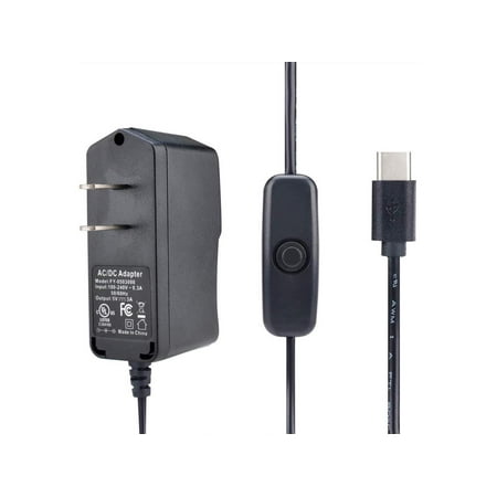 Raspberry Pi 4 b Power Supply 5V 3A USB C Charger Adapter