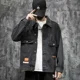 thumbnail image 3 of Chaqueta vaquera para hombre, abrigo de otoño, abrigo vaquero para hombre, negro, hombros anchos, vaquera, Y2k, prendas de vestir al precio más bajo, invierno 2024, talla L, 3 of 5