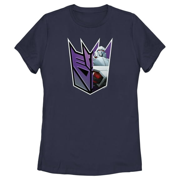 Women's Transformers: EarthSpark Megatron Decepticon Logo Graphic Tee Navy Blue X Large