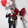 thumbnail image 5 of Extra Large Bow Decorative Bow DIY Giant Bow Giant Large Red Bow Car Bow Gift Bow for Wedding Party Pink 50 cm, 5 of 8