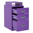 thumbnail image 4 of Pemberly Row 3-Drawers Locking Metal File Cabinet with Top Shelf in Purple, 4 of 10