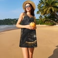 thumbnail image 3 of Easygdp Gothic Raven Portrait para Vestido Transpirable de Mujer, Vestido Suelto de Manga Corta con Pliegues y Bolsillos para el Verano, 3 of 7