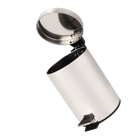 Rupoun 3L Household Stainless Steel Step Pedal Trash Can, Small Garbage Container Bin for Bathroom, Kitchen, Office, Silver, 10 inches / 25.4 cm Height, Compact Wastebasket
