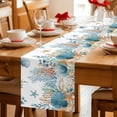 thumbnail image 5 of Teal Blue Coastal Table Runner 48 Inches, Summer Beach Starfish Shell Coral Nautical Bed Runner Dresser Scarves Tabletop for Indoor Outdoor Parties/Ceremony/Banquet, 13" x 48", 5 of 8