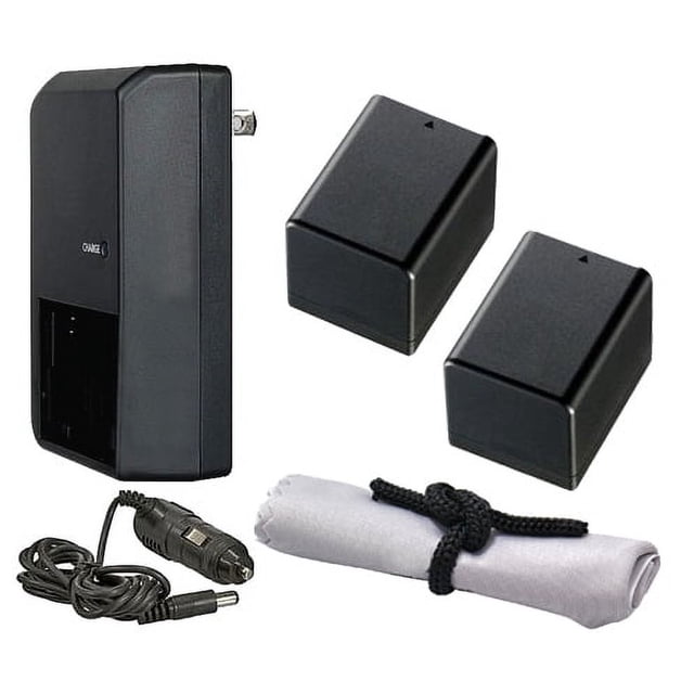 Canon VIXIA HF R800 High Capacity 'Intelligent' Batteries (2 Units) + AC/DC Travel Charger + Nw Direct Microfiber Cleaning Cloth.