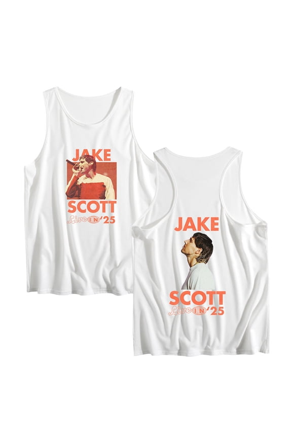 Jake Scott On Tour Live In 2025 Tank Tops Sleeveless Vintage 90s Vest Cool Singlet