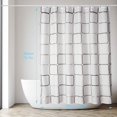 thumbnail image 5 of Cortina de ducha a prueba de moho, cortina de ducha de tela de poliéster impermeable antibacteriana lavable a máquina, cortinas de baño semitransparentes con 12 ganchos, blanco 180X200cm, 5 of 5