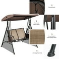 thumbnail image 6 of Costway 2 Seat Patio Porch Swing with Adjustable Canopy Storage Pockets  Brown, 6 of 10
