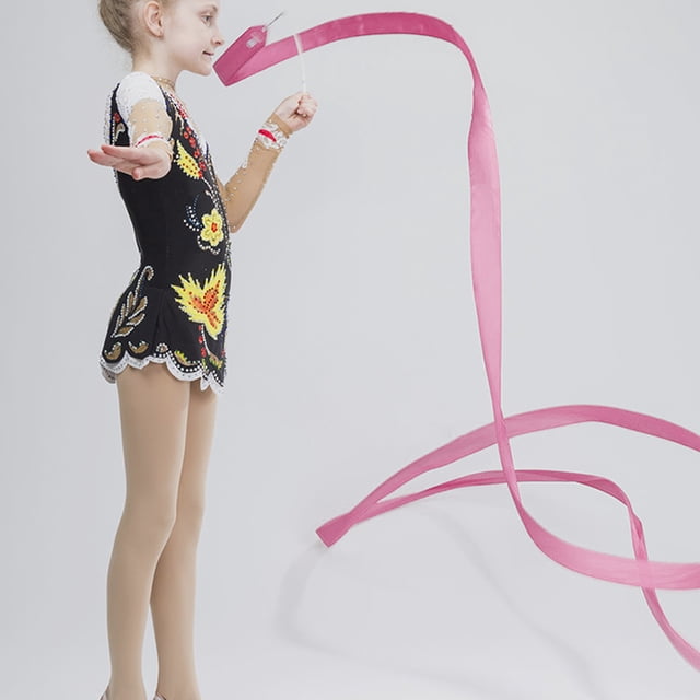 FUTUREORYY 4Pcs Pink Gymnastics Ribbons for Artistic Gymnastics and Performance Ribbon
