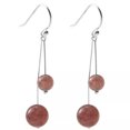thumbnail image 2 of K-KED Natural 6-10mm Brazil Super Seven 7 Melody Crystal Round Beads Hook Earrings, 2 of 3