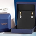 thumbnail image 4 of Gem Stone King 2.00 Cttw IGI Certified White Lab Grown Diamond Dangle Earrings for Women in 10K Yellow Gold | 1.00 Ct each Pear Shape | D-E Color | VS1-VS2 Clarity, 4 of 6