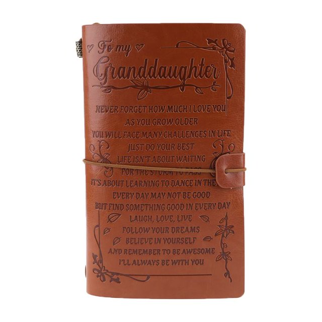 Vintage Engraved Faux Leather Journal Notebook Diary to Grandson