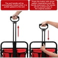 thumbnail image 5 of BEAU JARDIN Collapsible Folding Beach Wagon Cart Foldable All Terrain Wagon with Brake Free Standing Utility Camping Grocery Portable Rolling Outdoor Garden Sport Heavy Duty Shopping Push Red, 5 of 7