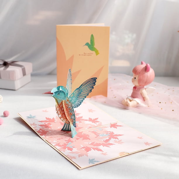Tarjeta de felicitación de cumpleaños viento mariposa baile girasol alto sentido 3d día de la madre tarjeta tridimensional creativa hecha a mano