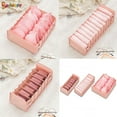 thumbnail image 3 of Spencer Set of 3 Foldable Drawer Closet Organizer Set - Underwear Storage Divider Boxes 7/11 Cell Collapsible Closet Compartments for Socks Bras Ties Scarves Organizing "Pink", 3 of 8