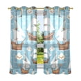 thumbnail image 2 of Sailboats Sea Blackout Curtains Thermal Insulation 63 inch Grommet for Bedroom Living Room Bathroom Kitchen Windows 2 Pack, 2 of 6