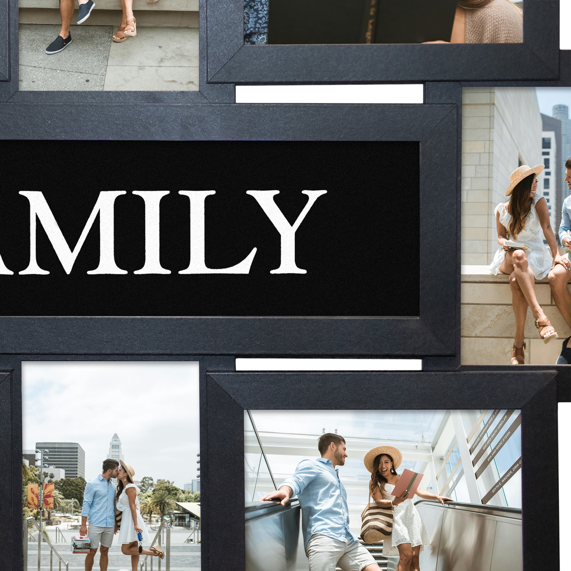 8 Opening Family Picture Frame Gallery Collage Wall Hanging Photo Frame for 6" x 4" Photo Black