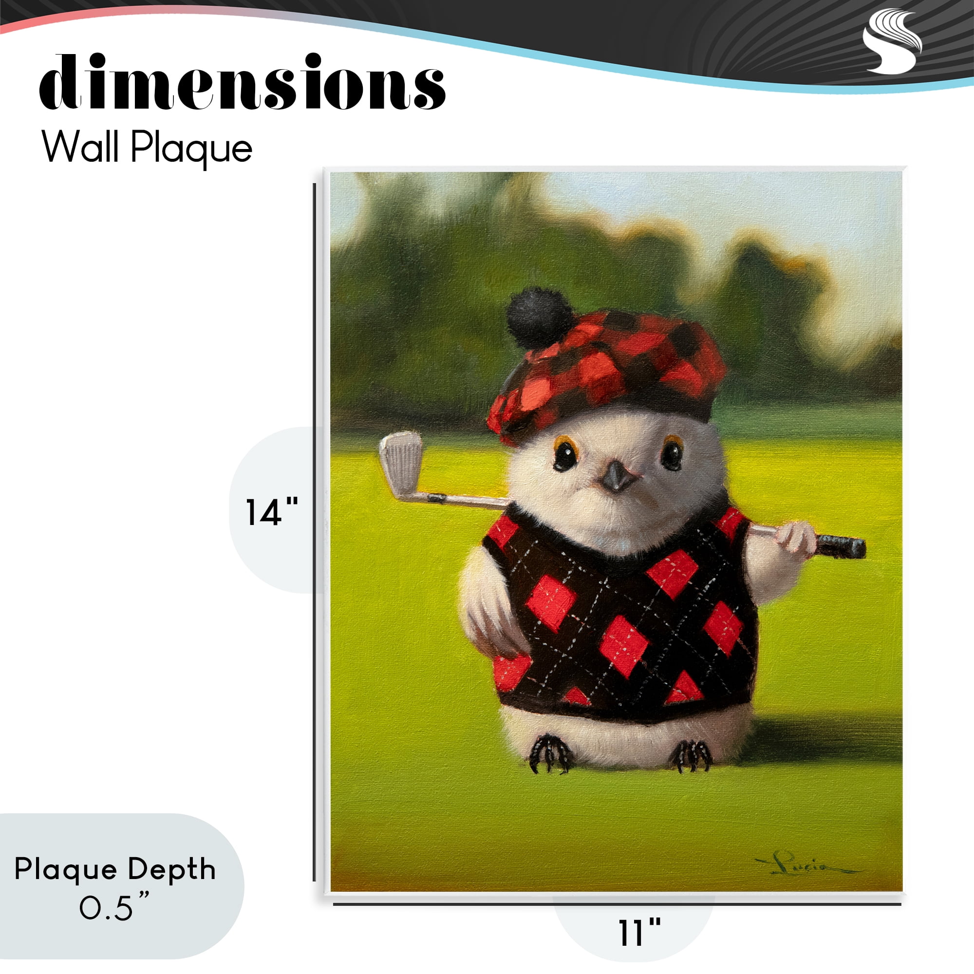 Stupell Industries Birdie Golf Swing Wall Plaque Art, design by Lucia Heffernan