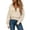 Beige, variant on Womens Cropped Half Zip Hooded Sweatshirt Long Sleeve Seam Detail Pullover Hoodie Casual Loose Tops for Fall Daily Wear