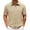 #0328F Khaki, variant on CYiJun George Mens Knit Button Down Shirt Summer Cotton Crochet Textured Polo Shirt Beach Vacation Short Sleeve Shirts