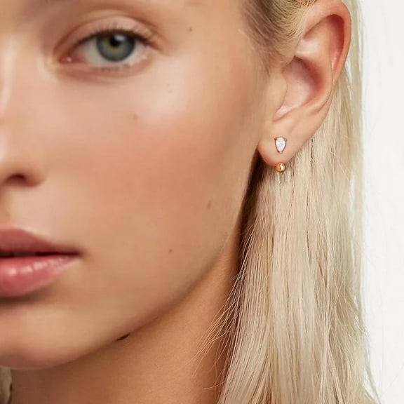 H Ie Half Hoop Earrings For Women With Ball Screw Back, 1/2 Inches Small Gold Hoop Earrings[Z2530]