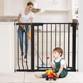 thumbnail image 3 of Vomeast 36in Extra Tall Baby Safety Gate,29.93- 48.8in Extra Wide Metal Dog Gates for Stair and Doorways,Pressure Mounted,Black, 3 of 11