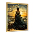 thumbnail image 2 of Designart "Dawn's Reverie Woman's Awakening" Fashion Framed Wall Art - Glam Blue Fashion Woman Hallway Framed Wall Art Decor, 2 of 6