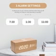 thumbnail image 4 of Reloj despertador digital de madera Pantalla LED electrónica de tiempo para dormitorio Carga inalámb Tomshoo  Blanco, 4 of 7