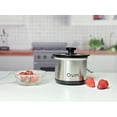 thumbnail image 3 of 0.65-qt mini Round Slow Cooker, Fondue Melting Pot Warmer with Diswasher-safe Stoneware Crock, Glass Lid, Stainless Steel and Black, 3 of 7