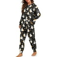 thumbnail image 4 of HELLHERO Halloween Pjs for Women Ghost Spider Web Printed Drawstring Pajamas Comfy Sleepwear Soft 2 Piece Pjs Set Round Neck Loungewear with Pockets, L, 4 of 5