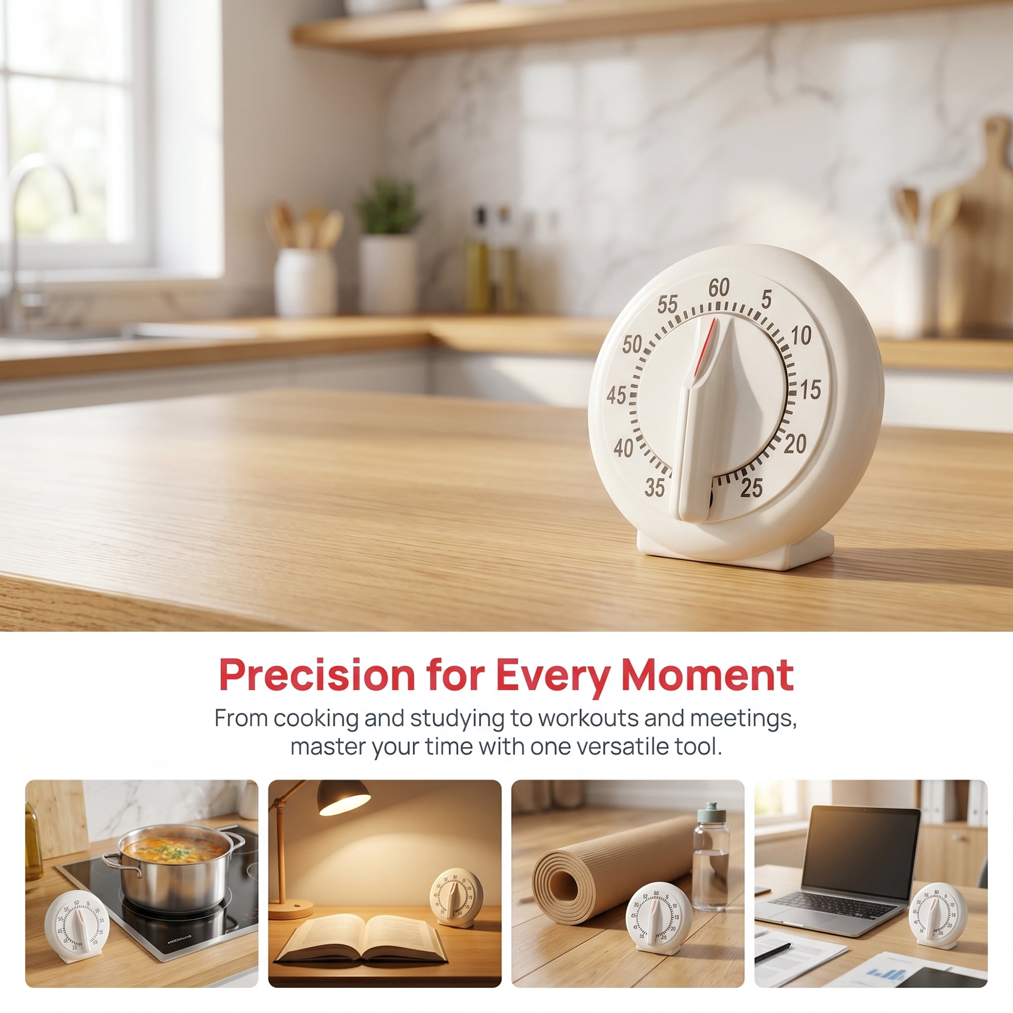 Unique Bargains 60 Minute Kitchen Digital Visual Timer for Cooking White-B