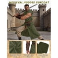 thumbnail image 3 of ZGRBOU Renaissance Costume for Men Medieval Viking Hooded Sleeveless Surcoat Tunic Set for Halloween Cosplay Five Piece Set, 3 of 4
