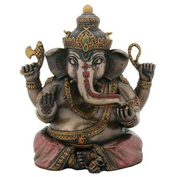 Sitting Ganesha Elephant Hindu God Remover of Obstacles Hinduism Deity Figurine
