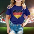 thumbnail image 2 of TAIAOJING Girls Crop Top Short Sleeve Summer T Shirt Kid Flag Of Germany Print Round Neck T Shirt Floral Fashion Trend Bottoming Shirt Tops 6-7 Years, 2 of 4