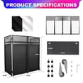 thumbnail image 6 of DJ Facade Booth Table 40" x 20"-Portable with Black&White Lighting Scrims Flat DJ Booth Panel-Black Metal Frame with 2 Extra Wheels for Show, Party, 6 of 12