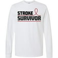 thumbnail image 3 of Inktastic Stroke Survivor Red Ribbon Awareness Long Sleeve T-Shirt, 3 of 5