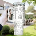 thumbnail image 3 of Christian Tumbler 40oz - Religious Gift for Women - Stainless Steel Insulated Cup with Handle & Straw - Bible Verse Design, 3 of 6