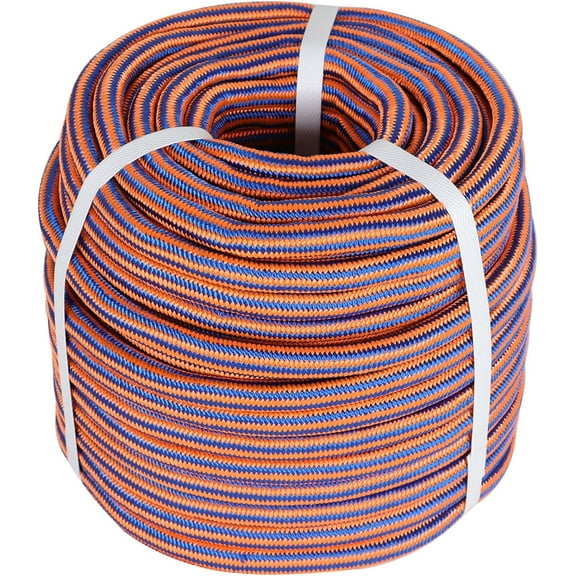 HOSTIC 1/2 Inch 150 Feet 12 Strand Braided Rope Polyester Rigging Rope Tensile Strength 8000 Pounds Bull Rope Suitable for Camping Tree Working Swing Blue Orange
