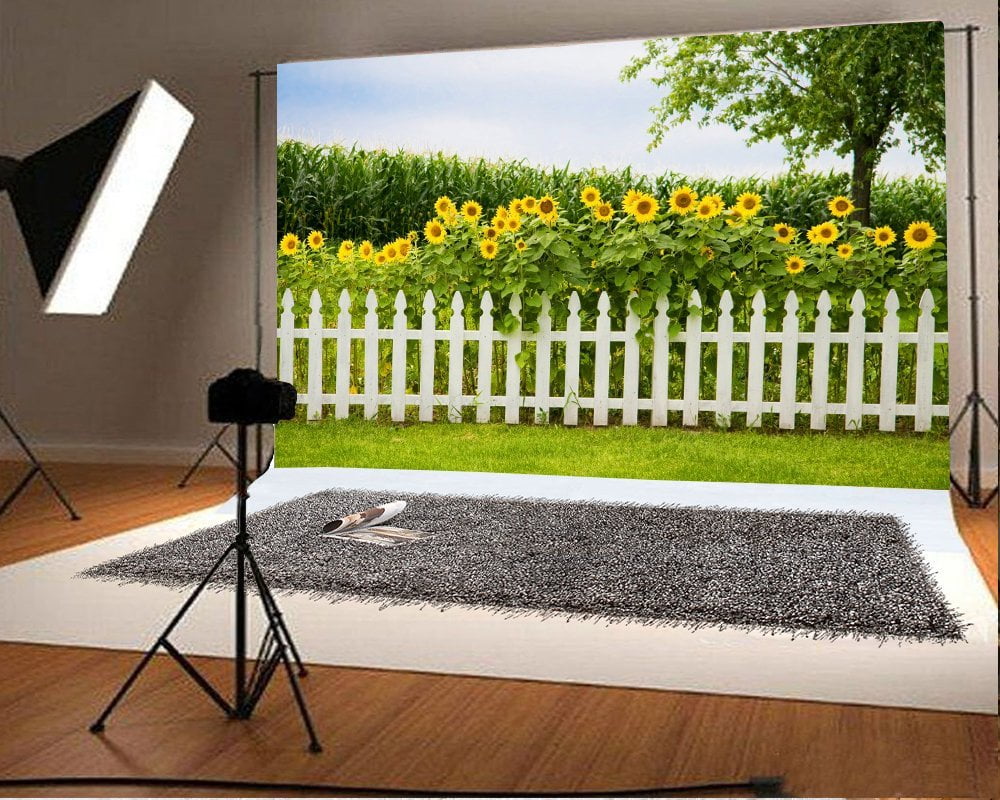 Baocicco 7x5ft Sunflower Garden Backdrop Green Spring Backdrop Green Grassland Backdrop White Fence Backdrop Wedding Backdrop Summer Holiday Backdrop Children Adults Photo Shooting Props Photo Booth Baocicco 7x5ft Sunflower Garden Backdrop Green Spring Backdrop Green Grassland Backdrop White Fence Backdrop Wedding Backdrop Summer Holiday Backdrop Children Adults Photo Shooting Props Photo Booth