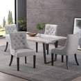 thumbnail image 2 of GDF Studio Maggie Contemporary Tufted Dining Chairs, Set of 4, Light Gray Fabric and Espresso, 2 of 9