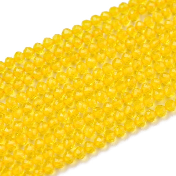 3strands Glass Beads Strands Imitation Quartz Faceted Round Yellow 2mm Hole: 0.5mm about 175pcs/strand 14.9 inch(38cm)