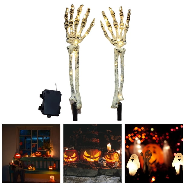Lámpara Halloween Skull Lawn Ground Light 8 modos 40 LED Luces de cadena Partes del cuerpo Accesorios Tmvgtek Para estrenar