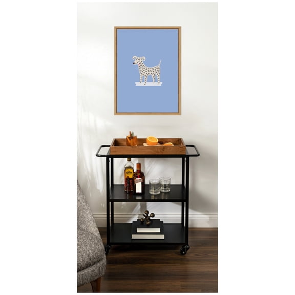 Kate and Laurel Framed Canvas Wall Art Print Dalmatian Dog Modern Pet Lover by Laura Moss, 18 x 24 Sylvie Natural Frame, Whimsical, Kid Art for Wall Decor